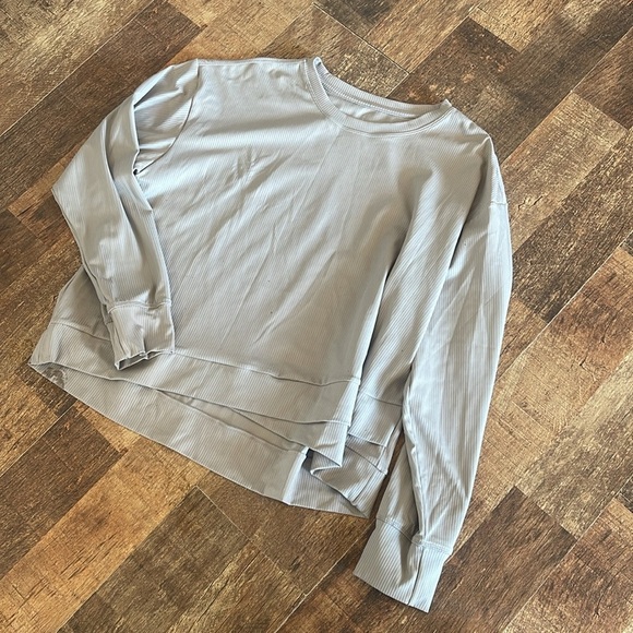 Danskin beige tan ribbed lightweight pullover crewneck - Picture 2 of 4